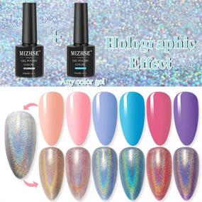 img 2 attached to 🌈 MIZHSE Holographic Gel Nail Polish for DIY At-Home Manicure Salon - Sliver Glitter Laser Gel Nail Polish with Glossy Mermaid Unicorn Effect, 10ml, Curing Required: 1Pcs