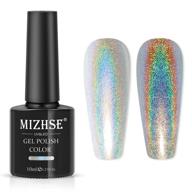 🌈 mizhse holographic gel nail polish for diy at-home manicure salon - sliver glitter laser gel nail polish with glossy mermaid unicorn effect, 10ml, curing required: 1pcs logo