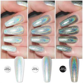 img 1 attached to 🌈 MIZHSE Holographic Gel Nail Polish for DIY At-Home Manicure Salon - Sliver Glitter Laser Gel Nail Polish with Glossy Mermaid Unicorn Effect, 10ml, Curing Required: 1Pcs