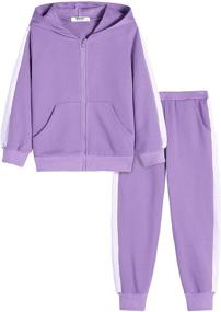 img 2 attached to Boyoo Girls' Active Tracksuit Set with Matching Sweatshirt and Sweatpants