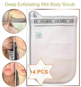 img 3 attached to 🧤 KESE Deep Exfoliating Mitt Body Scrub | Dead Skin Remover, Turkish Hammam Kese, Spa Mitt | Cellulite Remover Glove for Skin Exfoliation