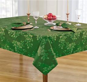 img 2 attached to 🎄 Add Festive Glamour to your Holiday Decor with the Poinsettia Holiday Metallic Christmas Tablecloth