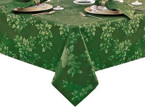 img 3 attached to 🎄 Add Festive Glamour to your Holiday Decor with the Poinsettia Holiday Metallic Christmas Tablecloth