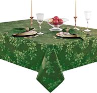 🎄 add festive glamour to your holiday decor with the poinsettia holiday metallic christmas tablecloth logo