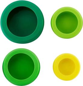 img 4 attached to 🍽️ Silicone Food Huggers Set of 4, Assorted Colors - Enhanced for SEO