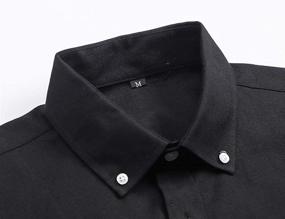 img 2 attached to JEETOO Oxford Sleeve Button XXL Men's Shirts for Men's Clothing