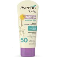 ☀️ aveeno baby continuous protection sensitive skin lotion spf 50 3 oz - zinc oxide sunscreen for effective sun protection logo