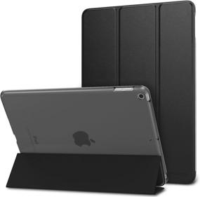 img 4 attached to MoKo Case for 2018/2017 iPad 9.7 6th/5th Generation - Slim, Lightweight Smart Shell Stand Cover with Translucent Frosted Back Protector - Compatible with Apple iPad 9.7 Inch 2018/2017, Black (Auto Wake/Sleep)