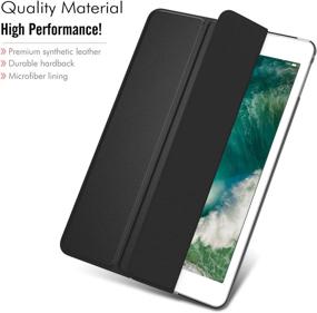 img 2 attached to MoKo Case for 2018/2017 iPad 9.7 6th/5th Generation - Slim, Lightweight Smart Shell Stand Cover with Translucent Frosted Back Protector - Compatible with Apple iPad 9.7 Inch 2018/2017, Black (Auto Wake/Sleep)