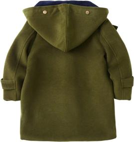 img 1 attached to 🧥 Children's Hooded Duffle Coat for Boys and Girls - Toggle Coat, Trench Coat, Mid-Length Peacoat, Wool Jacket with Pocket Overcoat (Ages 2-8 years)