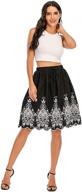 🌸 summer cotton a-line flared embroidered knee-length midi skirt for women by love welove fashion - with lining logo