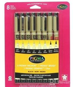 img 6 attached to 🖋️ Sakura Pigma 30067 Micron Blister Card Ink Pen Set - Black (8/Set): High-Quality & Precise Writing Instruments