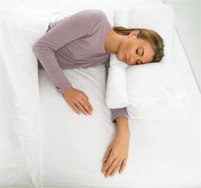 img 2 attached to 🛏️ Подушка Better Sleep Goose Down Pillow: дизайн с ушко для руки улучшает кровообращение, снимает боль в шее и подходит для спящих на боку/животе - Белая кроватная подушка