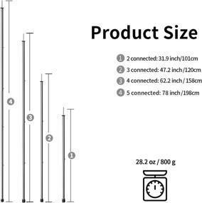 img 3 attached to KOMCLUB Adjustable Tarp Poles 78inch Camping Tent Poles: Stainless Steel Lightweight Set of 2 for Sun Sails, Canopy, Awning Shelter, Backpacking, and Hiking