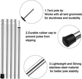 img 2 attached to KOMCLUB Adjustable Tarp Poles 78inch Camping Tent Poles: Stainless Steel Lightweight Set of 2 for Sun Sails, Canopy, Awning Shelter, Backpacking, and Hiking