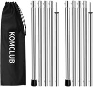 komclub adjustable tarp poles 78inch camping tent poles: stainless steel lightweight set of 2 for sun sails, canopy, awning shelter, backpacking, and hiking logo