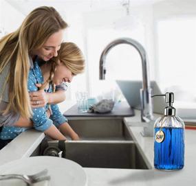 img 2 attached to 🧼 Premium Clear Glass Soap Dispenser - 18 Oz Capacity, Rust-Proof Stainless Steel Pump, Refillable Liquid Hand Soap Dispenser for Bathroom and Kitchen