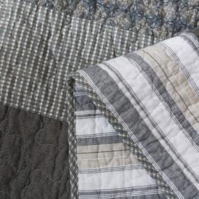 img 1 attached to 🛏️ Soul & Lane Madrona Cotton Patchwork Bedding Quilted Throw - 50" x 60" | Modern Lap Bedding Quilt for Couch and Bed - Shop Now!