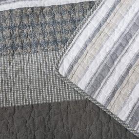 img 2 attached to 🛏️ Soul & Lane Madrona Cotton Patchwork Bedding Quilted Throw - 50" x 60" | Modern Lap Bedding Quilt for Couch and Bed - Shop Now!