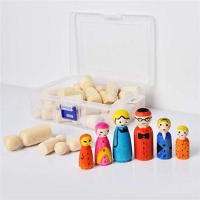 img 4 attached to VABNEER Peg Dolls 30Pcs Set - Perfect for Painting, Crafting, and DIY Projects