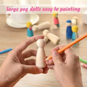 img 1 attached to VABNEER Peg Dolls 30Pcs Set - Perfect for Painting, Crafting, and DIY Projects