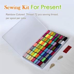 img 2 attached to 🧵 LE PAON Polyester Hand Sewing Thread Set - 72 Assorted Colors Spools with Free Sewing Needles and Needle Threaders - Ideal for Everyday Sewing and Crafting