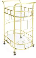 🛒 stylish and sturdy gold serving cart with two tiers - silverwood fs1133b-com sinclair - 17"l x 26.5"w x 34.5"h logo