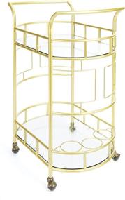 img 4 attached to 🛒 Stylish and Sturdy Gold Serving Cart with Two Tiers - Silverwood FS1133B-COM Sinclair - 17"L x 26.5"W x 34.5"H