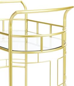 img 3 attached to 🛒 Stylish and Sturdy Gold Serving Cart with Two Tiers - Silverwood FS1133B-COM Sinclair - 17"L x 26.5"W x 34.5"H