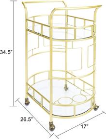 img 1 attached to 🛒 Stylish and Sturdy Gold Serving Cart with Two Tiers - Silverwood FS1133B-COM Sinclair - 17"L x 26.5"W x 34.5"H