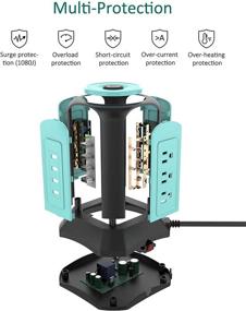 img 1 attached to 🔌 Superdanny 9.8ft Power Strip Tower USB Surge Protector Extension Cord - 9 Outlets, 4 USB, Adjustable Voltage - Ideal for PC, Tablet, Office Charging