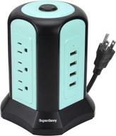 🔌 superdanny 9.8ft power strip tower usb surge protector extension cord - 9 outlets, 4 usb, adjustable voltage - ideal for pc, tablet, office charging logo