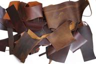 premium 7-8oz leather scrapes: ideal for crafts, tooling, sewing, and hobby workshop - 2lb pack logo