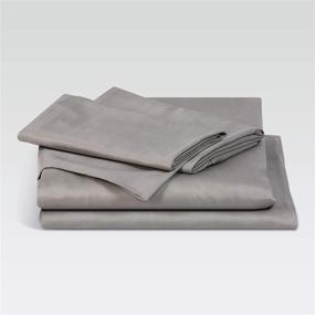 img 4 attached to 🌿 Sleepgram Bamboo Bed Sheet Set: 100% Pure Organic Bamboo - Cooling, Breathable, and Eco-Friendly - 4-Piece, Queen Size - Grey