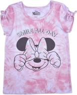 👚 adorable disney minnie mouse girl's short sleeves tee shirt - comfortable loose fit top for kids logo