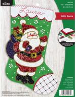 bucilla applique christmas stocking glitz logo