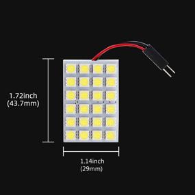 img 2 attached to GrandviewTM White 10-Pack 5050 24SMD LED Panel Dome Light Auto Car Interior Lamp License Plate Light with T10 BA9S Festoon Adapter (DC-12V)