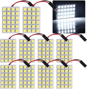 img 4 attached to GrandviewTM White 10-Pack 5050 24SMD LED Panel Dome Light Auto Car Interior Lamp License Plate Light with T10 BA9S Festoon Adapter (DC-12V)