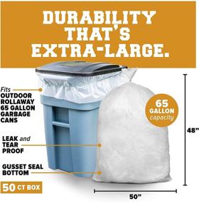 img 3 attached to 🗑️ Plasticplace 65 Gallon Trash Bags: Heavy Duty 1.5 Mil Clear Garbage Can Liners x 48 (50 Count)