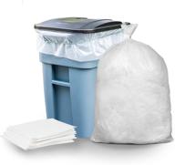 🗑️ plasticplace 65 gallon trash bags: heavy duty 1.5 mil clear garbage can liners x 48 (50 count) logo