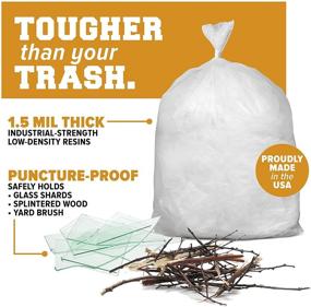 img 1 attached to 🗑️ Plasticplace 65 Gallon Trash Bags: Heavy Duty 1.5 Mil Clear Garbage Can Liners x 48 (50 Count)