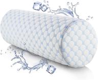 🌙 nestlé neck pillow - pain relief memory foam neck roll - cylinder bolster tube for sleeping - breathable cooling cover logo