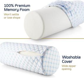 img 2 attached to 🌙 Nestlé Neck Pillow - Pain Relief Memory Foam Neck Roll - Cylinder Bolster Tube for Sleeping - Breathable Cooling Cover