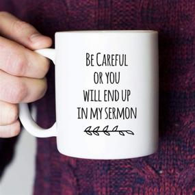 img 3 attached to 🤣 Funny Coffee Mug - Avoid My Sermon! Best Pastor Appreciation Gifts for Anniversary or Birthday - Minister Gift for Men or Women - 11 oz Tea Cup White