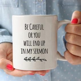 img 2 attached to 🤣 Funny Coffee Mug - Avoid My Sermon! Best Pastor Appreciation Gifts for Anniversary or Birthday - Minister Gift for Men or Women - 11 oz Tea Cup White