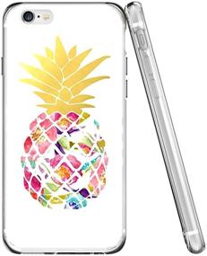 img 1 attached to 🍍 Customized Pineapple Flower iPhone 6s Plus 6 Plus Clear Case - Anti-Scratch Soft TPU Flexible Shock Absorption Protective Phone Case