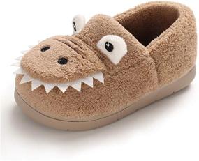 img 4 attached to 🦖 Cartoon Dinosaur Toddler Slippers: BENHERO Boys' Shoes and Slippers