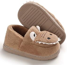 img 2 attached to 🦖 Cartoon Dinosaur Toddler Slippers: BENHERO Boys' Shoes and Slippers