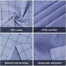 img 2 attached to 🧺 Beasea Blue Kitchen Towels - 6pcs, 100% Cotton, 13 x 30 Inch Plaid Dish Towels, Soft and Absorbent Cleaning Cloths for Cooking and Household Cleaning