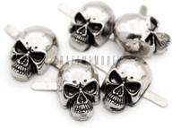 👻 craftmemore gothic style ghost studs pack of 10 - skull prong stud head bone for leather craft decorations (medium 10 x 15 mm, silver) logo